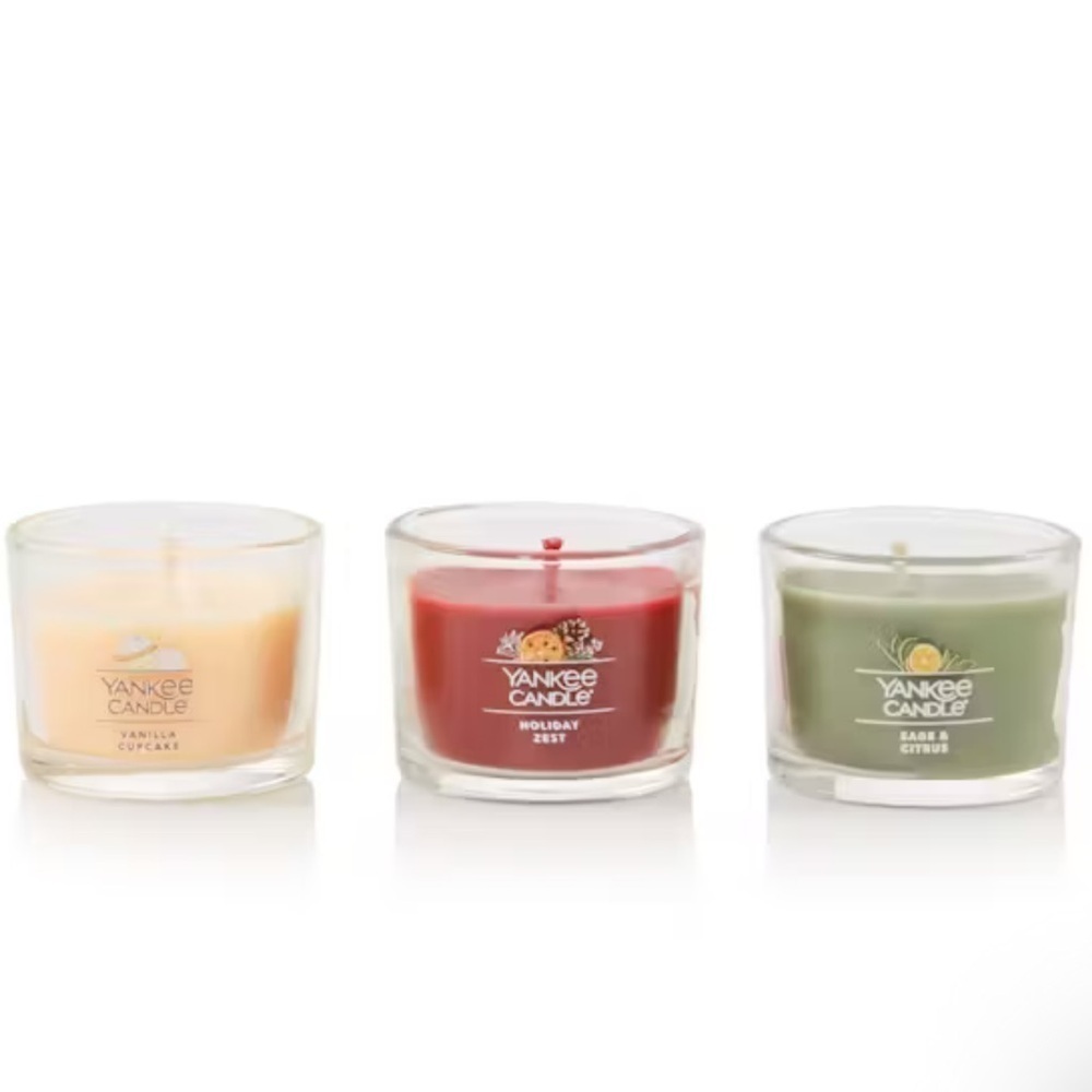 Yankee Candle Trio Set - Vanilla, Holiday, Sage, NWT